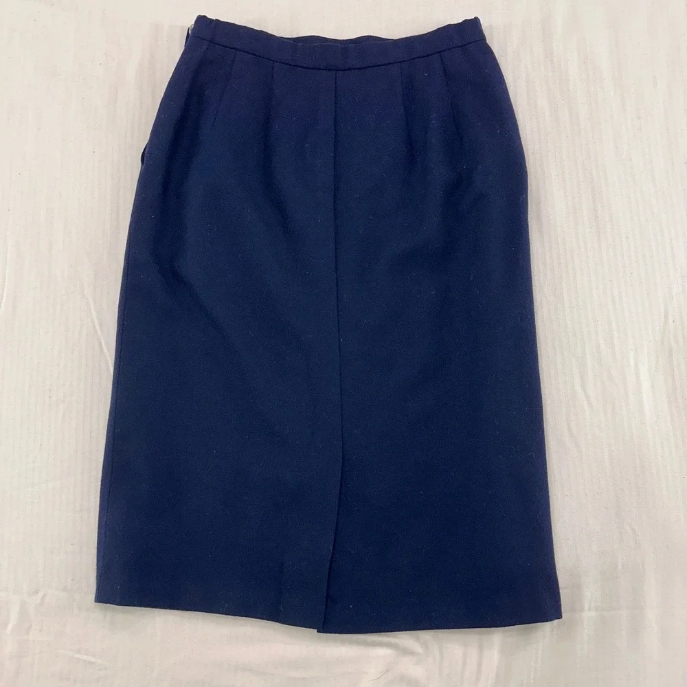 Vintage Pendleton Petite Wool Pencil Skirt 6 Navy Blue P566-203‎ | Dark Academia